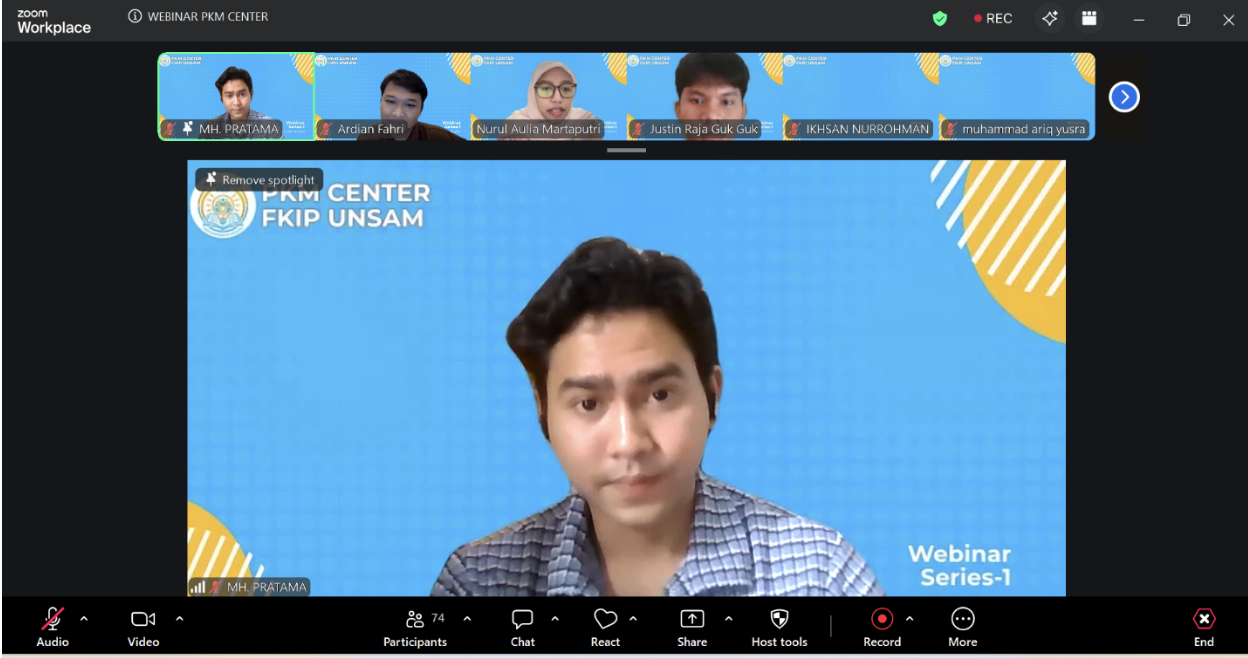 PKM Center- FKIP Universitas Samudra Gelar Webinar Promgram Kreativitas Mahasiswa (PKM) Series Vol. 1